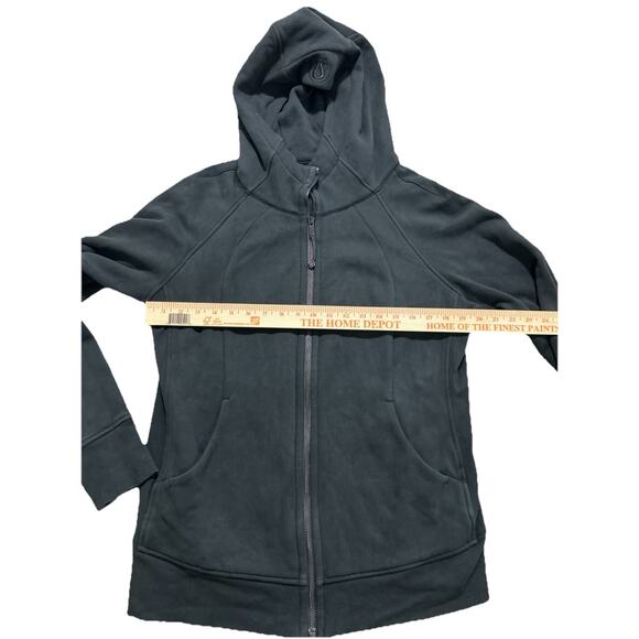 Lululemon Scuba Full Zip Hoodie Women's 14 Cotton Fleece Black W4AWMS - Picture 3 of 6